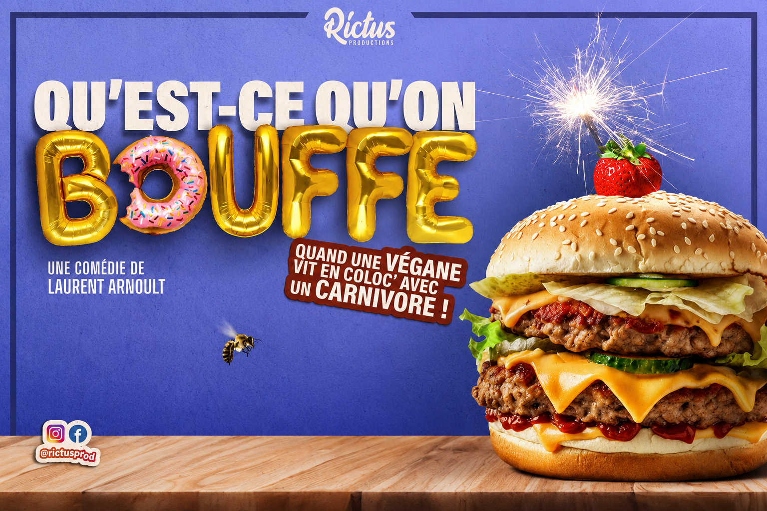 Affiche de la comédie Qu'est-ce qu'on bouffe ? de Laurent Arnoult — vendredi 22 mai 2026